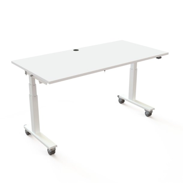 ConSet Flip-Top Nestbord 160x80 - 501-96 - Hvid bordplade - hvidt stel