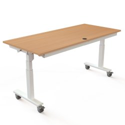 ConSet Flip-Top Nestbord 180x80 - 501-96 - B�g bordplade - hvidt stel