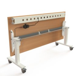 ConSet Flip-Top Nestbord 180x80 - 501-96 - B�g bordplade - hvidt stel