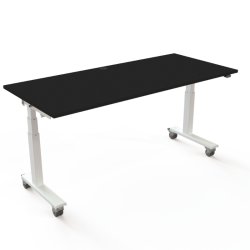 ConSet Flip-Top Nestbord 180x80 - 501-96 - Sort bordplade - hvidt stel