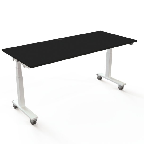 ConSet Flip-Top Nestbord 180x80 - 501-96 - Sort bordplade - hvidt stel