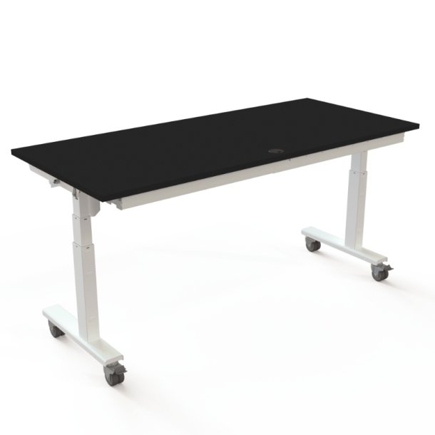 ConSet Flip-Top Nestbord 180x80 - 501-96 - Sort bordplade - hvidt stel