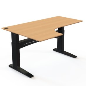 ConSet H�ve S�nkebord 180x120 - 501-11 - B�g bordplade - sort stel