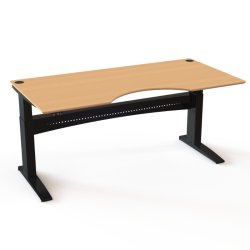 ConSet H�ve S�nkebord 200x100 - 501-11 - B�g bordplade - sort stel