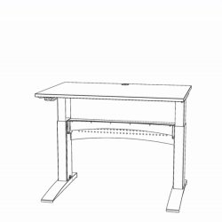 ConSet H�ve S�nkebord 120x80 - 501-11 - Hvid bordplade - s�lv stel