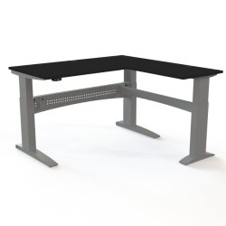 ConSet H�ve S�nkebord 160x160 - 501-11 - Sort bordplade - s�lv stel