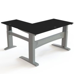 ConSet H�ve S�nkebord 160x160 - 501-11 - Sort bordplade - s�lv stel