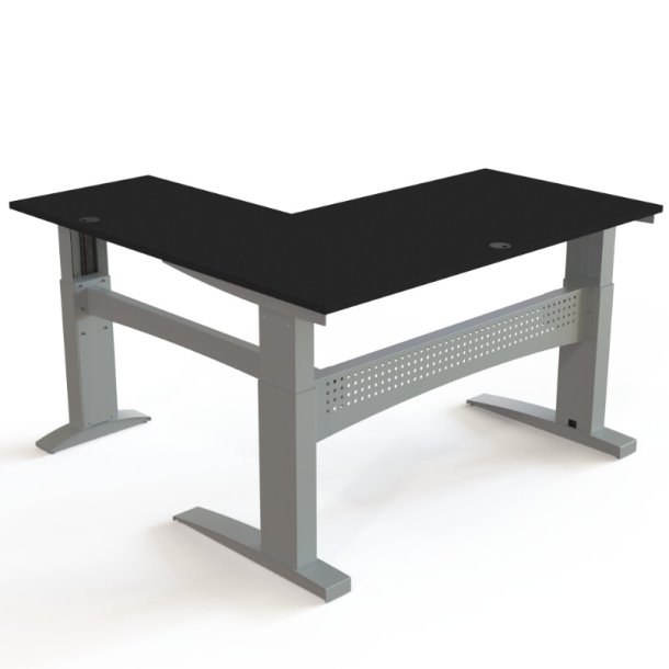 ConSet H�ve S�nkebord 160x160 - 501-11 - Sort bordplade - s�lv stel
