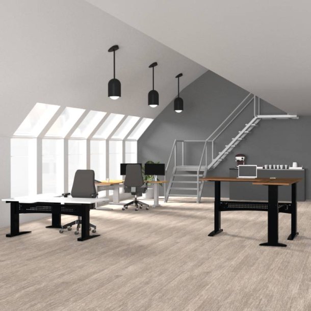 ConSet H�ve S�nkebord 160x160 - 501-11 - Sort bordplade - s�lv stel