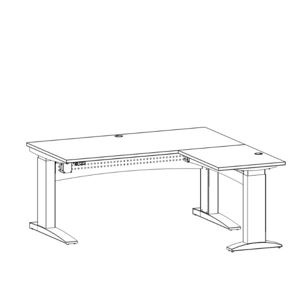 ConSet H�ve S�nkebord 160x160 - 501-11 - Hvid bordplade - s�lv stel