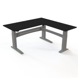 ConSet H�ve S�nkebord 180x180 - 501-11 - Sort bordplade - s�lv stel