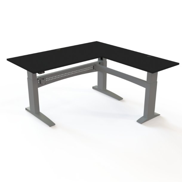 ConSet H�ve S�nkebord 180x180 - 501-11 - Sort bordplade - s�lv stel