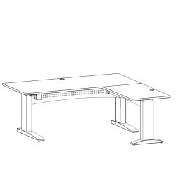 ConSet H�ve S�nkebord 180x180 - 501-11 - Valn�d bordplade - s�lv stel