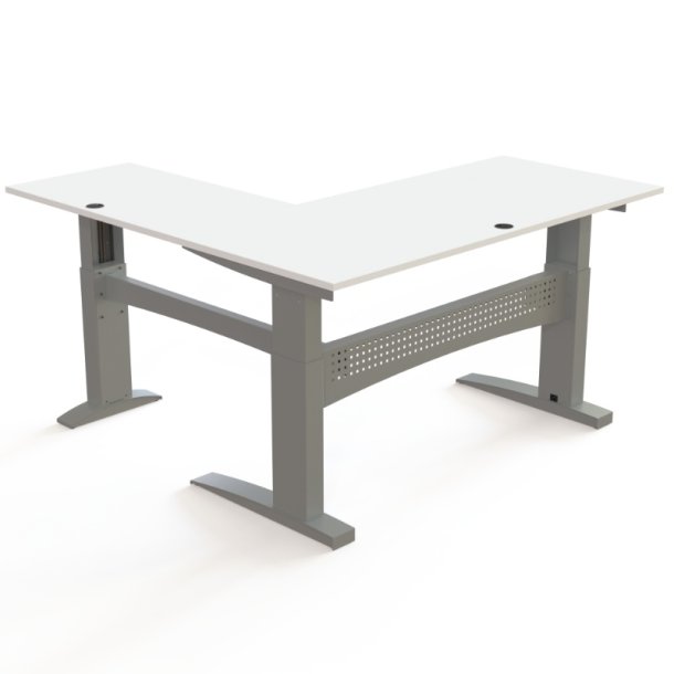 ConSet H�ve S�nkebord 180x180 - 501-11 - Hvid bordplade - s�lv stel