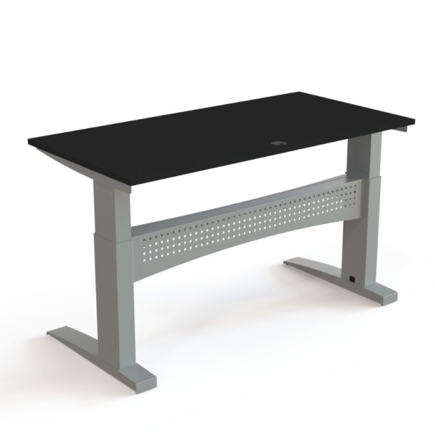 ConSet H�ve S�nkebord 160x80 - 501-11 - Sort bordplade - s�lv stel