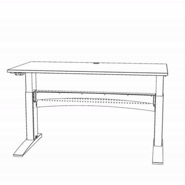 ConSet H�ve S�nkebord 160x80 - 501-11 - Hvid bordplade - s�lv stel