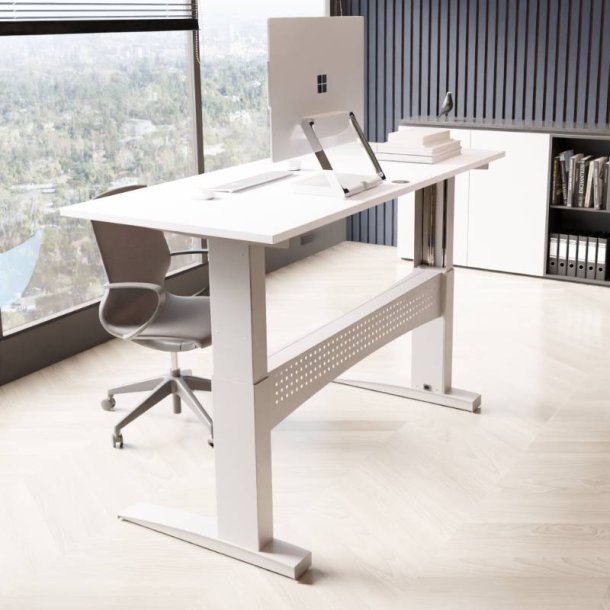 ConSet H�ve S�nkebord 160x80 - 501-11 - Hvid bordplade - s�lv stel