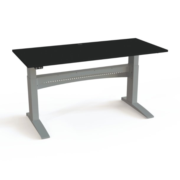 ConSet H�ve S�nkebord 180x80 - 501-11 - Sort bordplade - s�lv stel