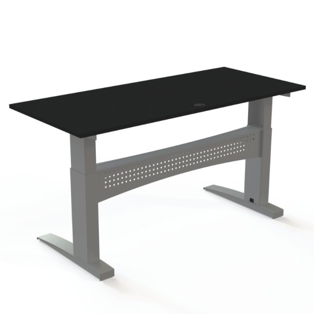 ConSet H�ve S�nkebord 180x80 - 501-11 - Sort bordplade - s�lv stel