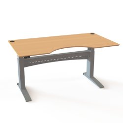 ConSet H�ve S�nkebord 180x100 - 501-11 - B�g bordplade - s�lv stel