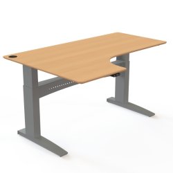 ConSet H�ve S�nkebord 180x120 - 501-11 - B�g bordplade - s�lv stel