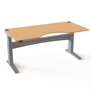 ConSet H�ve S�nkebord 200x100 - 501-11 - B�g bordplade - s�lv stel