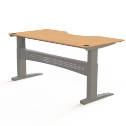 ConSet H�ve S�nkebord 200x100 - 501-11 - B�g bordplade - s�lv stel