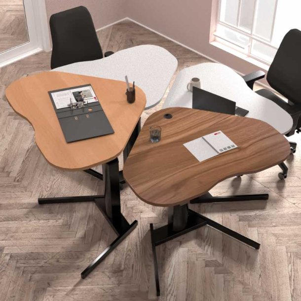 ConSet H�ve S�nkebord 117x90 - 501-19 - Hvid bordplade - sort stel