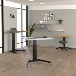 ConSet H�ve S�nkebord 120x80 - 501-19 - Valn�d bordplade - sort stel