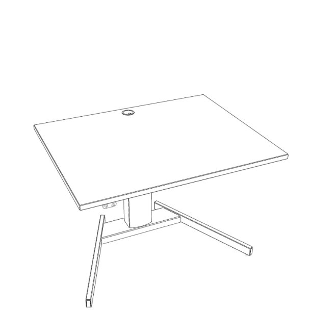 ConSet H�ve S�nkebord 120x80 - 501-19 - Hvid bordplade - sort stel
