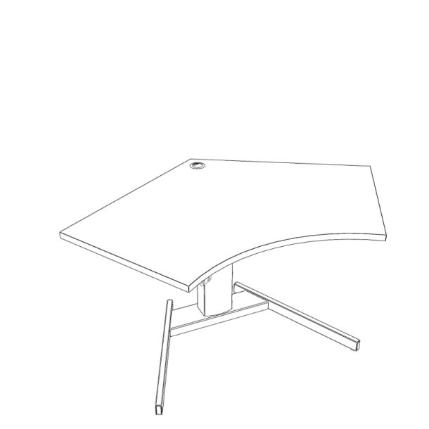 ConSet H�ve S�nkebord 138x92 - 501-19 - Hvid bordplade - sort stel
