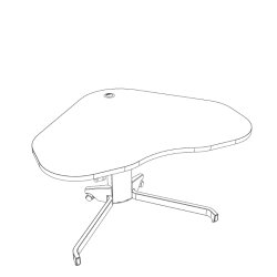ConSet H�ve S�nkebord 117x90 - 501-19 - Hvid bordplade - sort stel