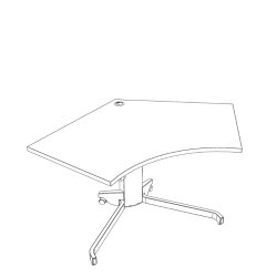 ConSet H�ve S�nkebord 138x92 - 501-19 - Hvid bordplade - sort stel