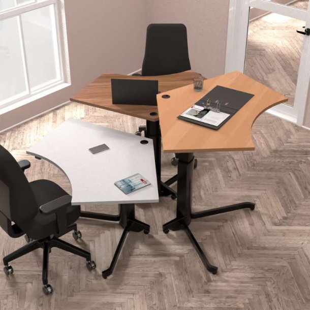 ConSet H�ve S�nkebord 138x92 - 501-19 - Hvid bordplade - sort stel
