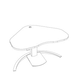 ConSet H�ve S�nkebord 117x90 - 501-19 - Hvid bordplade - sort stel