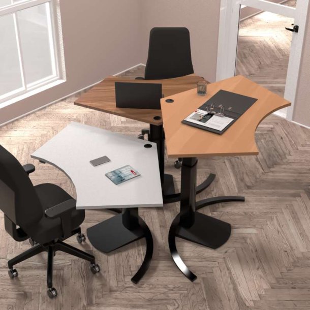 ConSet H�ve S�nkebord 138x92 - 501-19 - Valn�d bordplade - sort stel