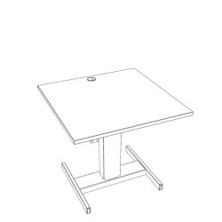 ConSet H�ve S�nkebord 60x60 - 501-19 - Ahorn bordplade - s�lv stel