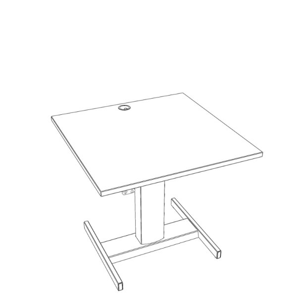 ConSet H�ve S�nkebord 80x60 - 501-19 - Hvid bordplade - s�lv stel