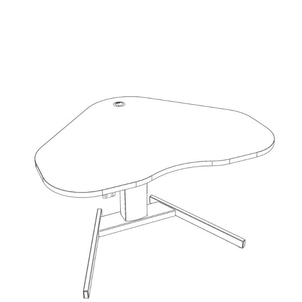 ConSet H�ve S�nkebord 117x90 - 501-19 - B�g bordplade - s�lv stel