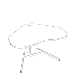 ConSet H�ve S�nkebord 117x90 - 501-19 - Valn�d bordplade - s�lv stel