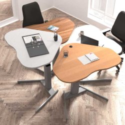 ConSet H�ve S�nkebord 117x90 - 501-19 - Valn�d bordplade - s�lv stel