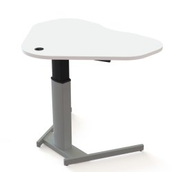 ConSet H�ve S�nkebord 117x90 - 501-19 - Hvid bordplade - s�lv stel