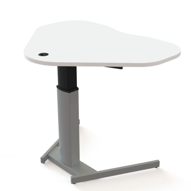 ConSet H�ve S�nkebord 117x90 - 501-19 - Hvid bordplade - s�lv stel