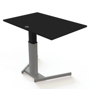 ConSet H�ve S�nkebord 120x80 - 501-19 - Sort bordplade - s�lv stel