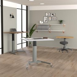 ConSet H�ve S�nkebord 120x80 - 501-19 - Sort bordplade - s�lv stel