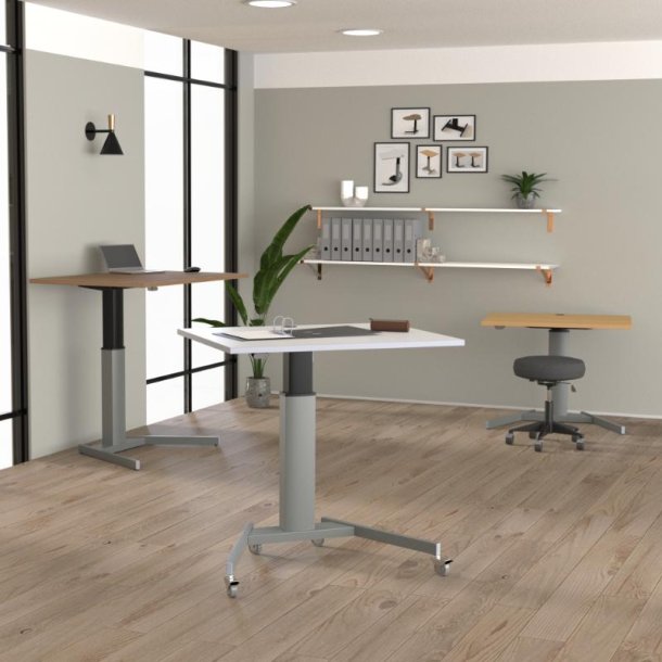 ConSet H�ve S�nkebord 120x80 - 501-19 - Valn�d bordplade - s�lv stel
