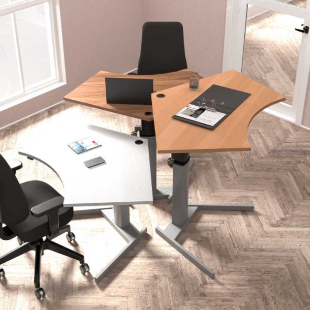 ConSet H�ve S�nkebord 138x92 - 501-19 - B�g bordplade - s�lv stel