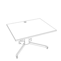 ConSet H�ve S�nkebord 100x60 - 501-19 - Hvid bordplade - s�lv stel