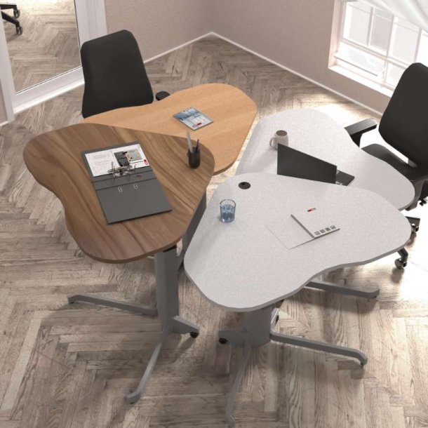ConSet H�ve S�nkebord 117x90 - 501-19 - B�g bordplade - s�lv stel