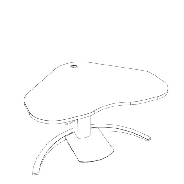 ConSet H�ve S�nkebord 117x90 - 501-19 - Valn�d bordplade - s�lv stel